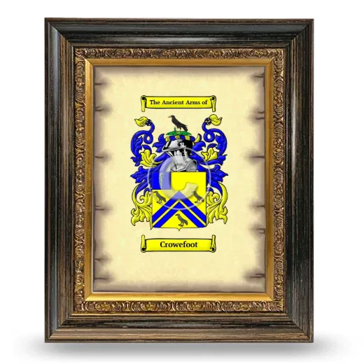 Crowefoot Coat of Arms Framed - Heirloom