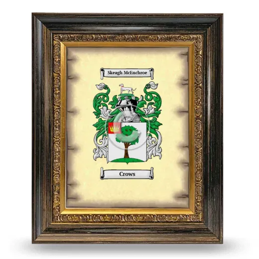 Crows Coat of Arms Framed - Heirloom