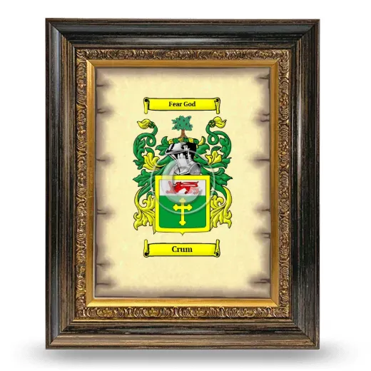 Crum Coat of Arms Framed - Heirloom