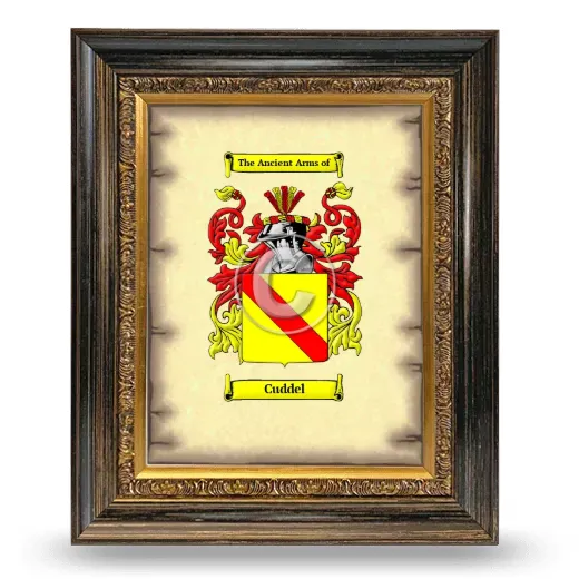 Cuddel Coat of Arms Framed - Heirloom