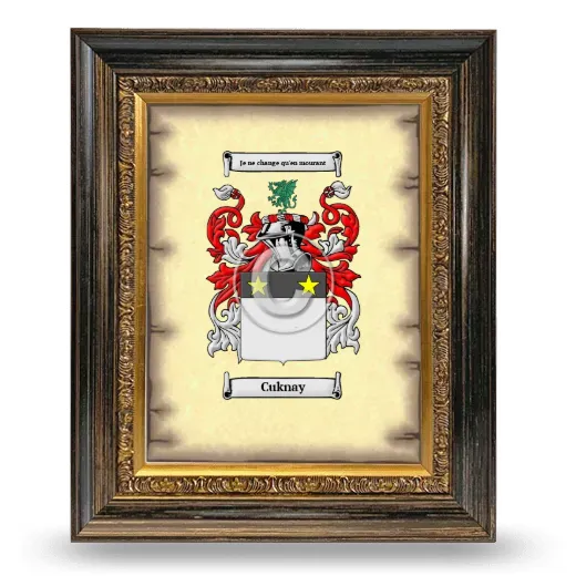 Cuknay Coat of Arms Framed - Heirloom