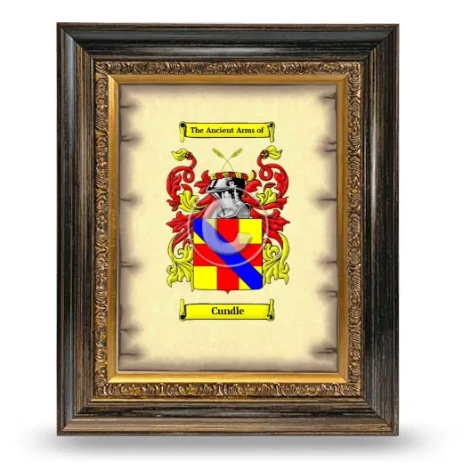 Cundle Coat of Arms Framed - Heirloom