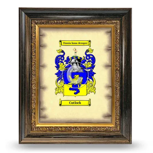 Cutlock Coat of Arms Framed - Heirloom