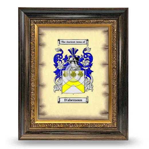 D'abernoun Coat of Arms Framed - Heirloom