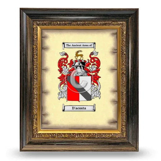 D'acosta Coat of Arms Framed - Heirloom