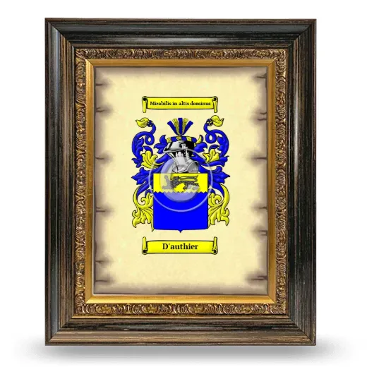 D'authier Coat of Arms Framed - Heirloom