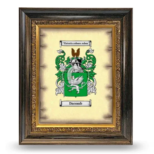 Dacomb Coat of Arms Framed - Heirloom