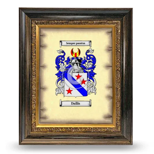 Dallis Coat of Arms Framed - Heirloom