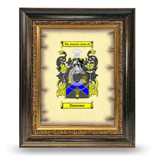 Dansome Coat of Arms Framed - Heirloom