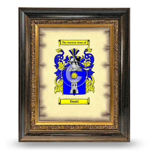 Danti Coat of Arms Framed - Heirloom