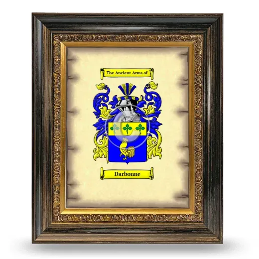 Darbonne Coat of Arms Framed - Heirloom