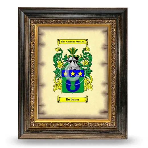 De bauer Coat of Arms Framed - Heirloom