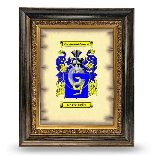 De chantilly Coat of Arms Framed - Heirloom