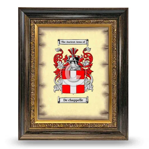 De chappelle Coat of Arms Framed - Heirloom