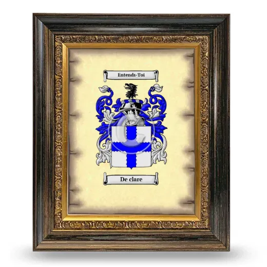 De clare Coat of Arms Framed - Heirloom
