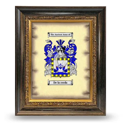 De la cerda Coat of Arms Framed - Heirloom