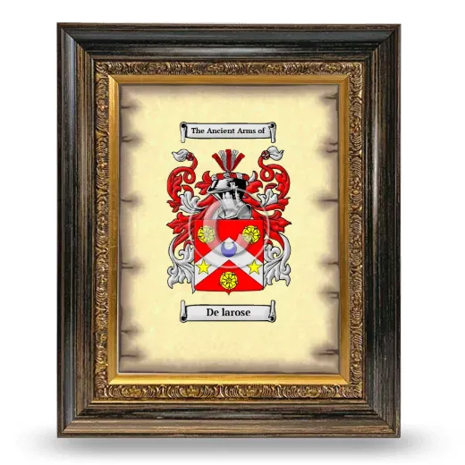 De larose Coat of Arms Framed - Heirloom