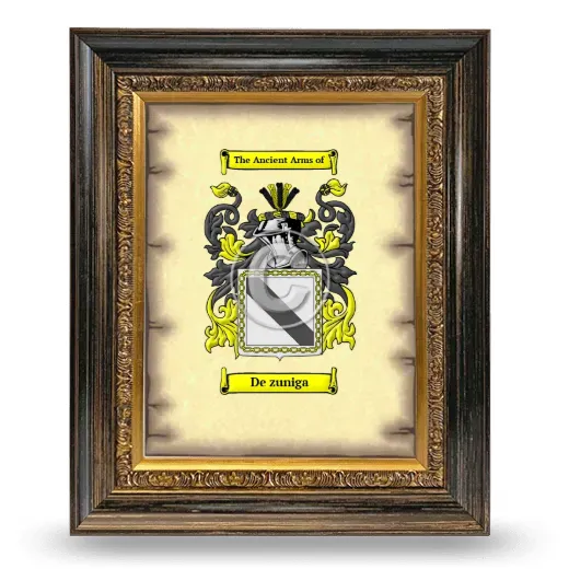De zuniga Coat of Arms Framed - Heirloom