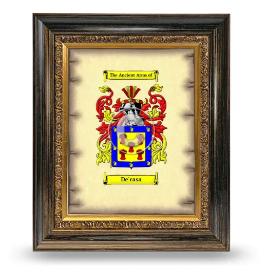 De'casa Coat of Arms Framed - Heirloom