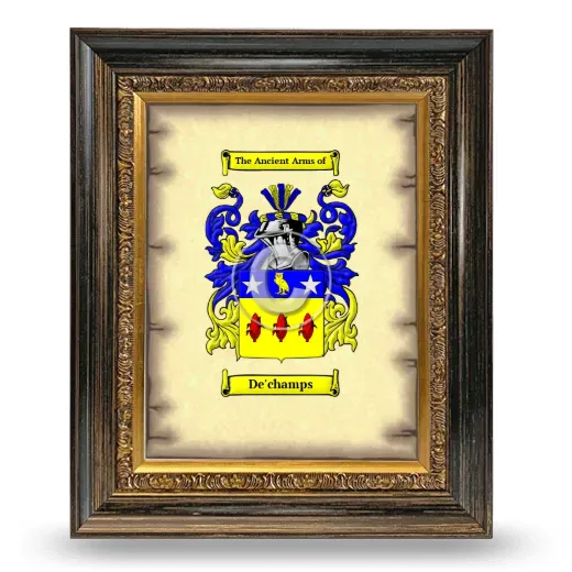 De'champs Coat of Arms Framed - Heirloom