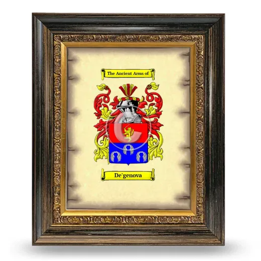 De'genova Coat of Arms Framed - Heirloom