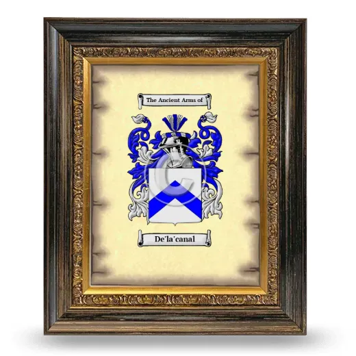 De'la'canal Coat of Arms Framed - Heirloom