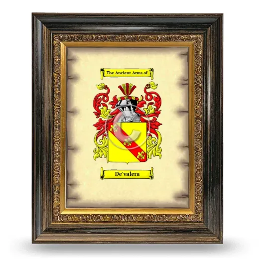De'valera Coat of Arms Framed - Heirloom