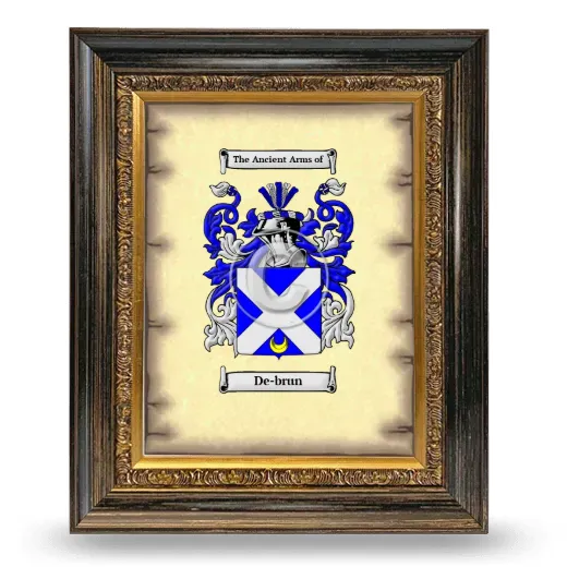 De-brun Coat of Arms Framed - Heirloom