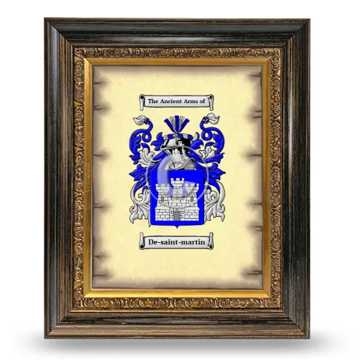 De-saint-martin Coat of Arms Framed - Heirloom