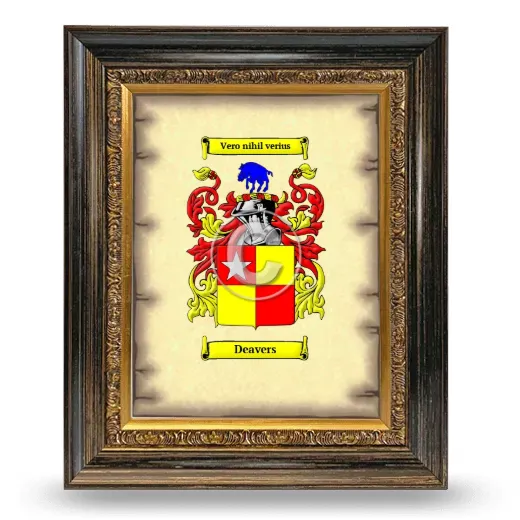 Deavers Coat of Arms Framed - Heirloom