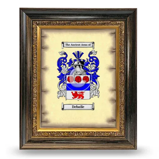 Debaile Coat of Arms Framed - Heirloom