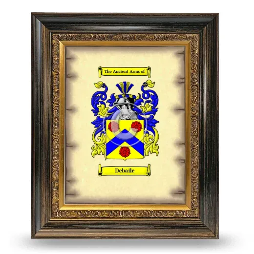 Debaile Coat of Arms Framed - Heirloom