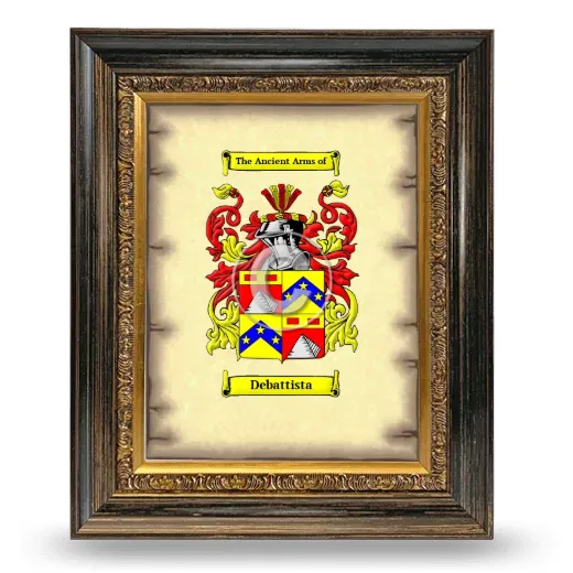 Debattista Coat of Arms Framed - Heirloom