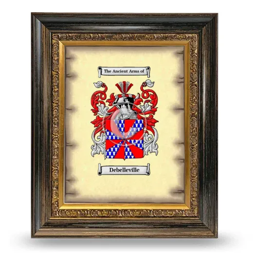 Debelleville Coat of Arms Framed - Heirloom