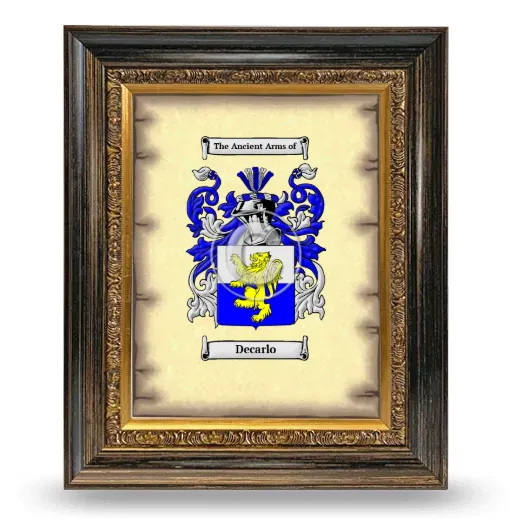 Decarlo Coat of Arms Framed - Heirloom