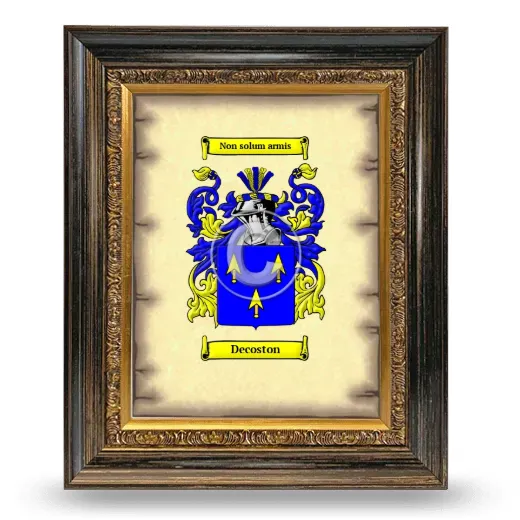 Decoston Coat of Arms Framed - Heirloom