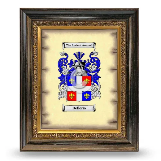 Deflorio Coat of Arms Framed - Heirloom