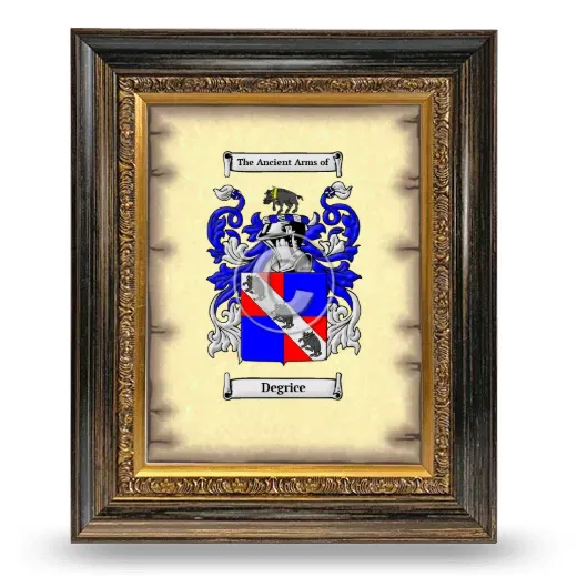 Degrice Coat of Arms Framed - Heirloom