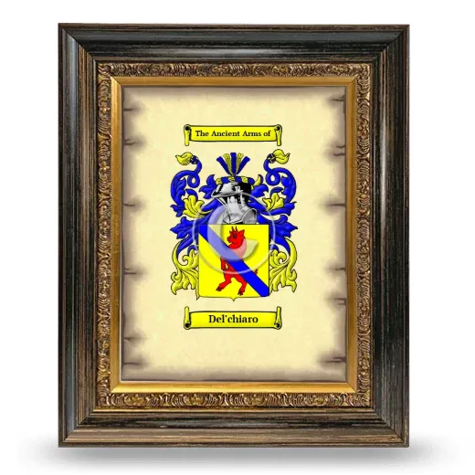 Del'chiaro Coat of Arms Framed - Heirloom