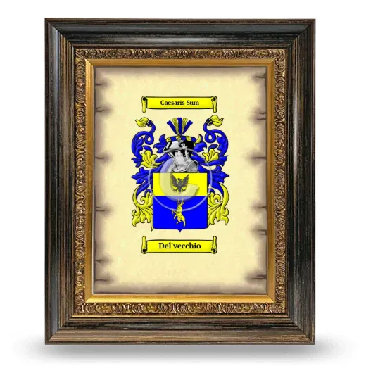 Del'vecchio Coat of Arms Framed - Heirloom