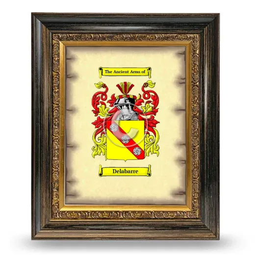 Delabarre Coat of Arms Framed - Heirloom