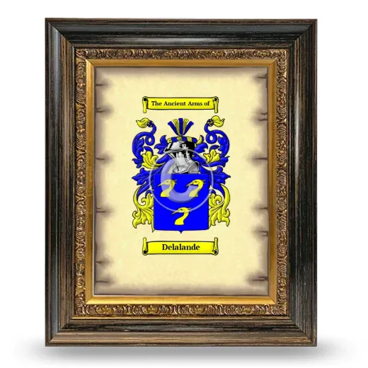 Delalande Coat of Arms Framed - Heirloom