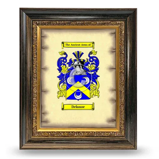 Delanoe Coat of Arms Framed - Heirloom