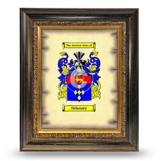 Delauney Coat of Arms Framed - Heirloom