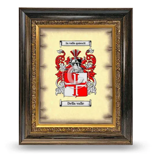 Della valle Coat of Arms Framed - Heirloom