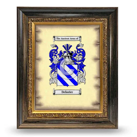Delorier Coat of Arms Framed - Heirloom
