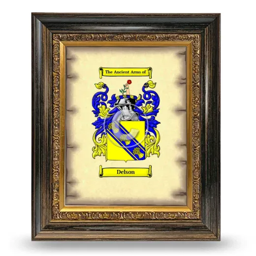 Delson Coat of Arms Framed - Heirloom
