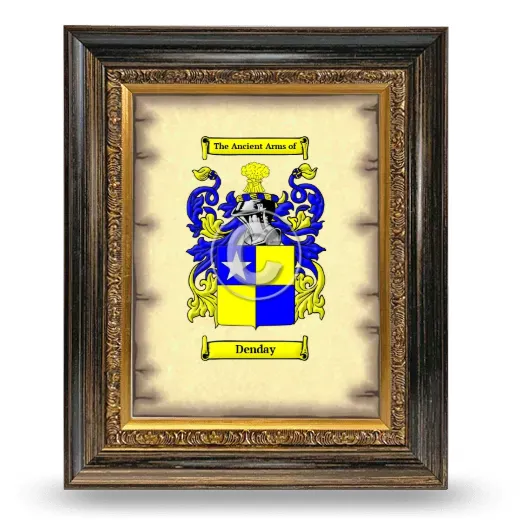 Denday Coat of Arms Framed - Heirloom