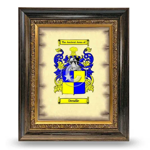 Dendle Coat of Arms Framed - Heirloom