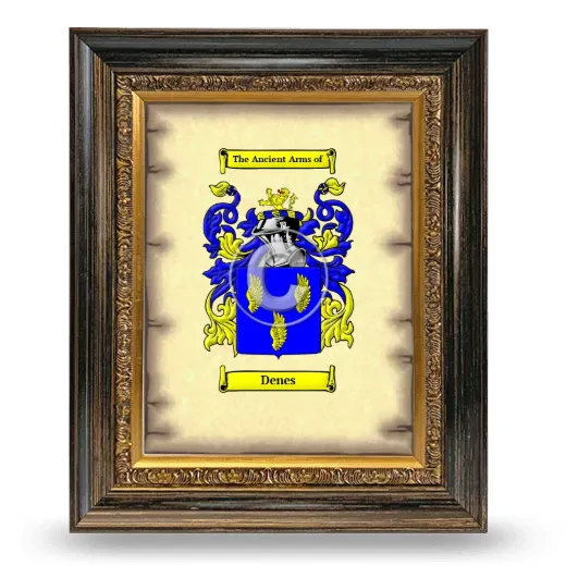 Denes Coat of Arms Framed - Heirloom